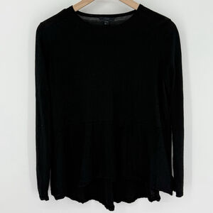 COS Black 100% Wool Pullover Sweater High Low Women’s Size Small